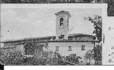 Salorino fine 1800 – panorama con casa cappellanica sede della scuola… in primo piano dietro pino